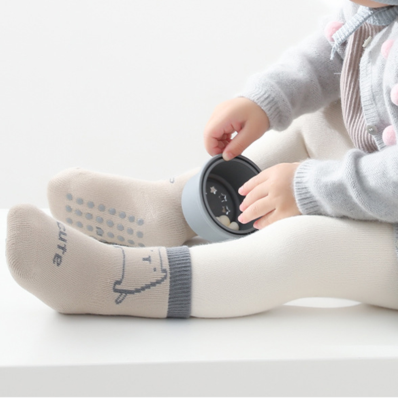 Cartoon Dier Gedrukt Baby Sokken Non-Slip Soft Sole Pasgeboren Vloer Sokken Winter Warm Katoenen Baby Baby Jongen Meisje sokken