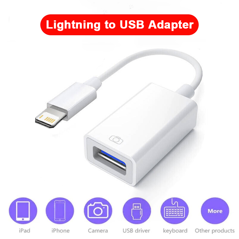 Adapter OTG Lightning na USB 3.0 Adapter USB typu C do iPhone'a 14 13 12 11 Pro Max X XS Rozdzielacz USB C Konwerter danych Ekspander: green
