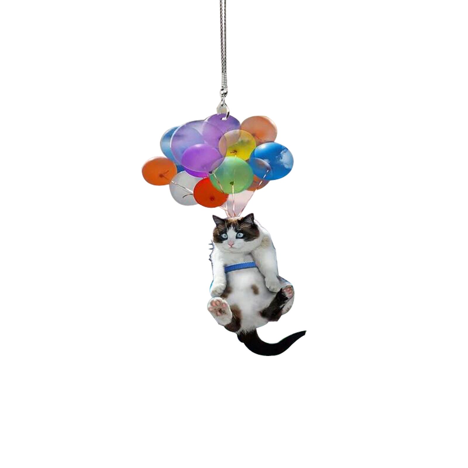Atrapasueños colgante de gato volador para exteriores, adornos de mochila de coche de arcoíris, decoración de jardín de gato lindo, atrapamoscas de cristal arcoíris, 25 #