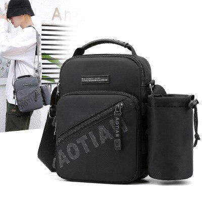 men&#39;s water bottle bag shoulder messenger handbag multifunctional lightweight waterproof satchel travel small bag