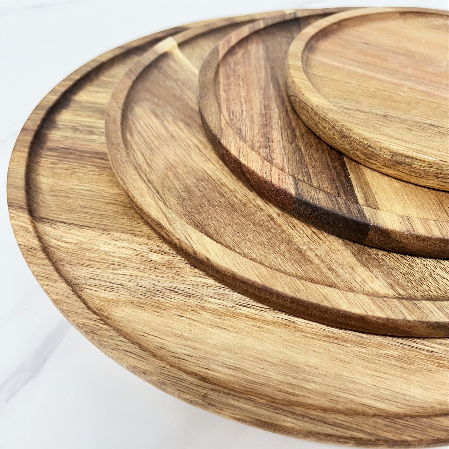 6.5/8.5/10/11 inch solid wood plate fruit plates For home kitchen supplies dessert cake stand Plates for food storage tray