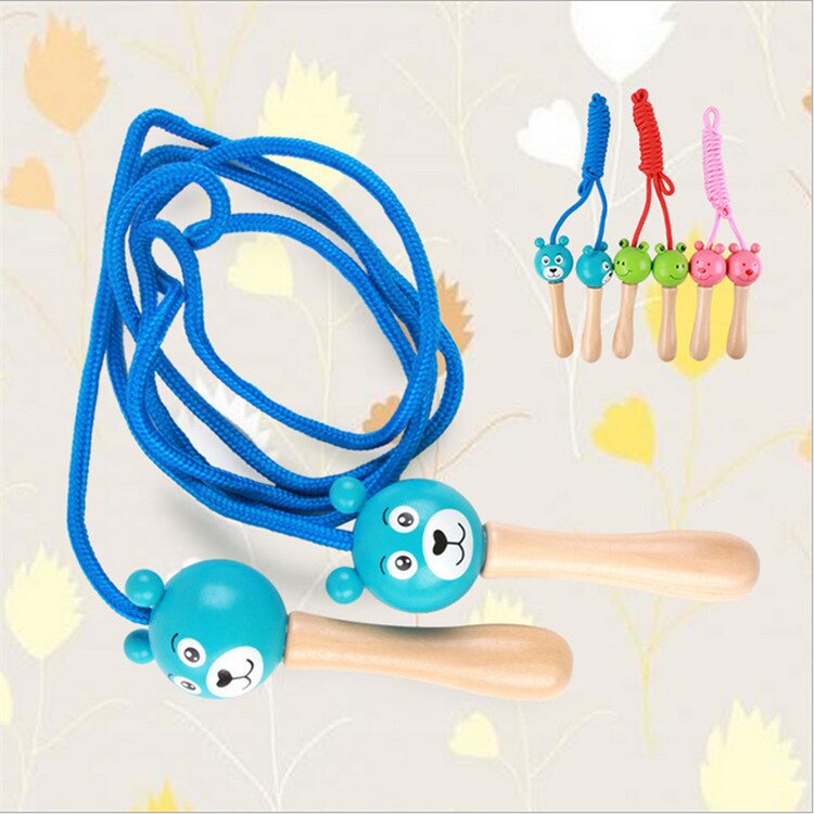 Children skipping kindergarten elementary school students wooden single rope skipping adult fitness fun toys