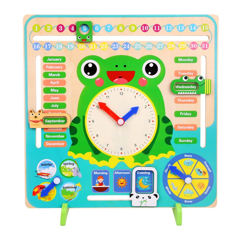 Multifunzione Orologio Calendario di Apprendimento Precoce Educativo Orologi tempo dati Stagione Meteo Giocattoli per I Ragazzi Ragazze Bambini: Default Title