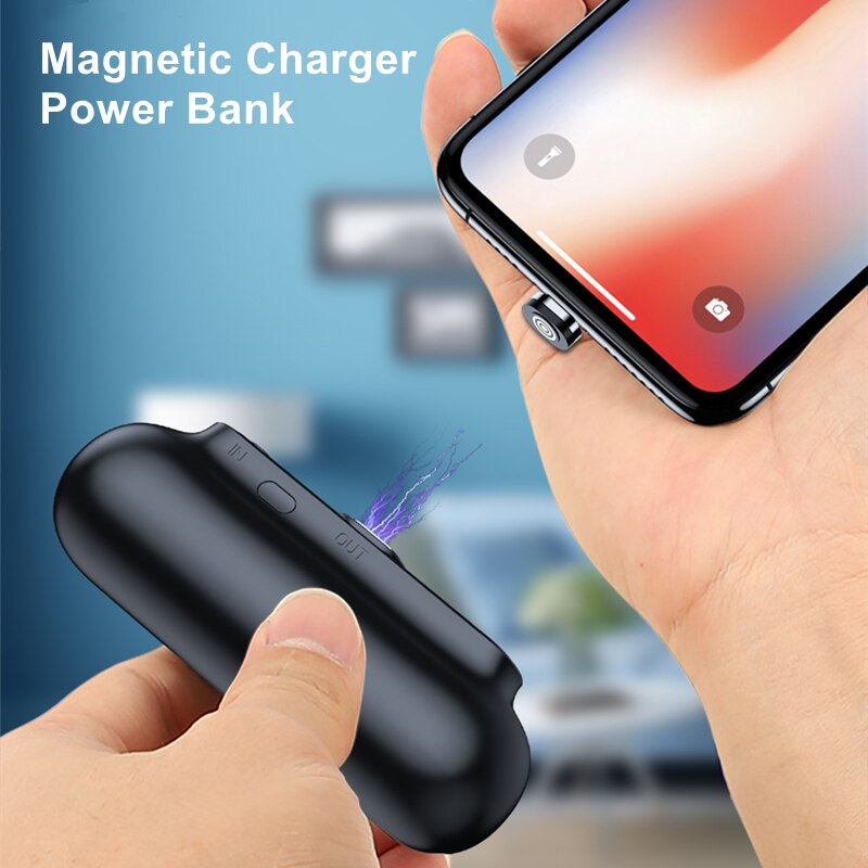 Mini Power Bank Magnetische Oplader Voor Samsung IPhone2600mAh Draagbare Batterij Oplader 3in1 Lader Draagbare Telefoon Externe Batterij