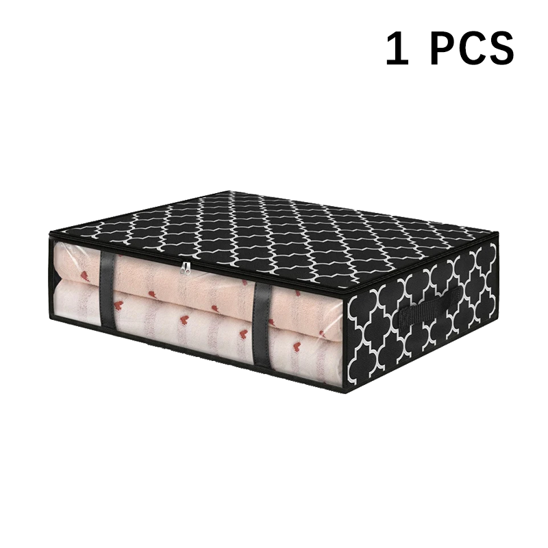 Non Woven Cotton Quilt Storage Bag Large Capacity Clothing Cotton Quilt Mobile Luggage Moisture Proof And Dustproof Portable Bag: Clear
