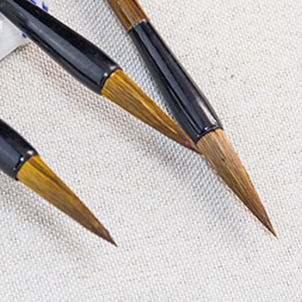 3Pcs Wezel Haar Borstel Chinese Kalligrafie Schrijven Borstel Pen Olieverf Penseel Kunst Levert Voor Studenten