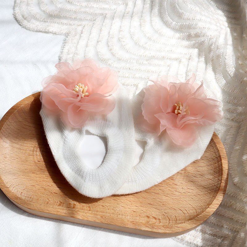 Cute 3D Flower Baby Socks Spring Summer Infant Baby Floor Socks Soft Cotton Anti-Slip Boat Socks for Princess Girls Accessories: d / 12 to 24m