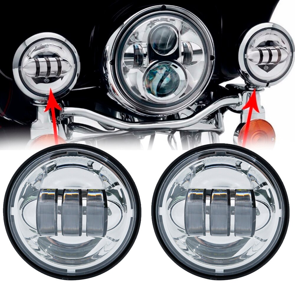 usine 2 pièces 4 "30W Moto Led phare 1260lm Moto antibrouillard 4.5 pouces Led Moto brouillard phares pour Harley