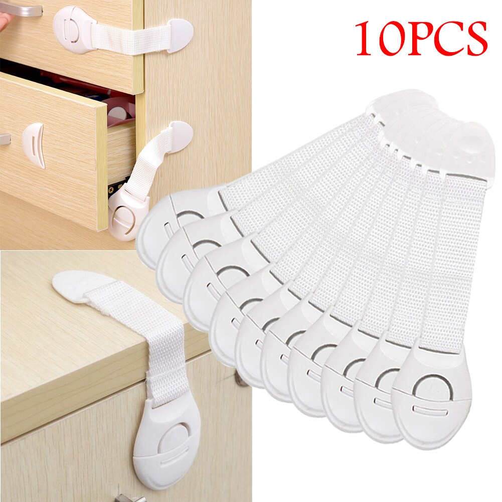 10Pcs Baby Veiligheid Protector Kind Kabinet Locking Plastic Lock Bescherming Van Kinderen Vergrendeling Van Deuren Laden Baby Veiligheid