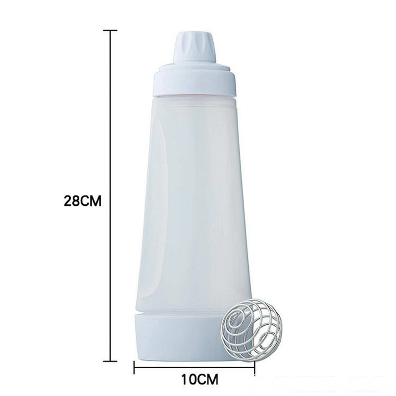 Garrafa de massa de panqueca misturador batedor com liquidificador bola fio batedor para restaurante assar panquecas cupcakes muffins crepes e muito mais: Rosa