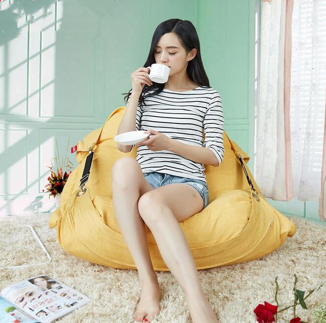 Fabriek Luie Sofa Zitzak Eenvoudige Moderne Enkele Kinderen Junion Sofa Bed Kan Worden Gevouwen, woonkamer Zitzak-Cover Alleen