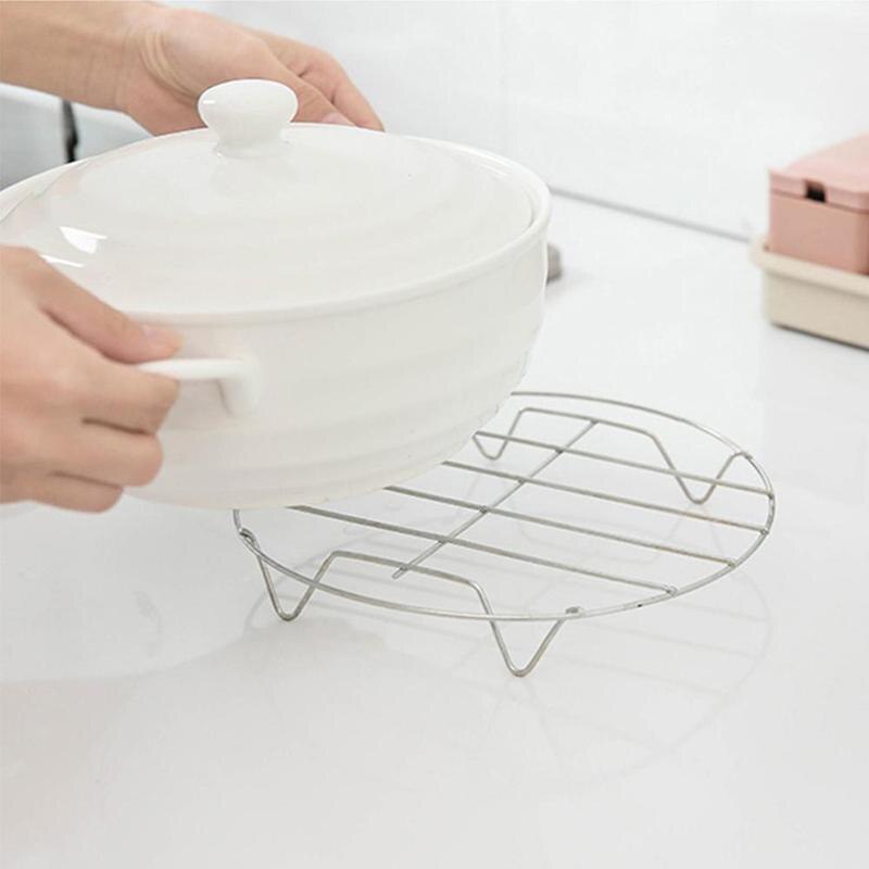 Koken Rack Ronde 304 Stalen Bakken En Koeling Rack Dampende Magnetron Stoommandje W Rack Stand Instant Kookgerei A9B0