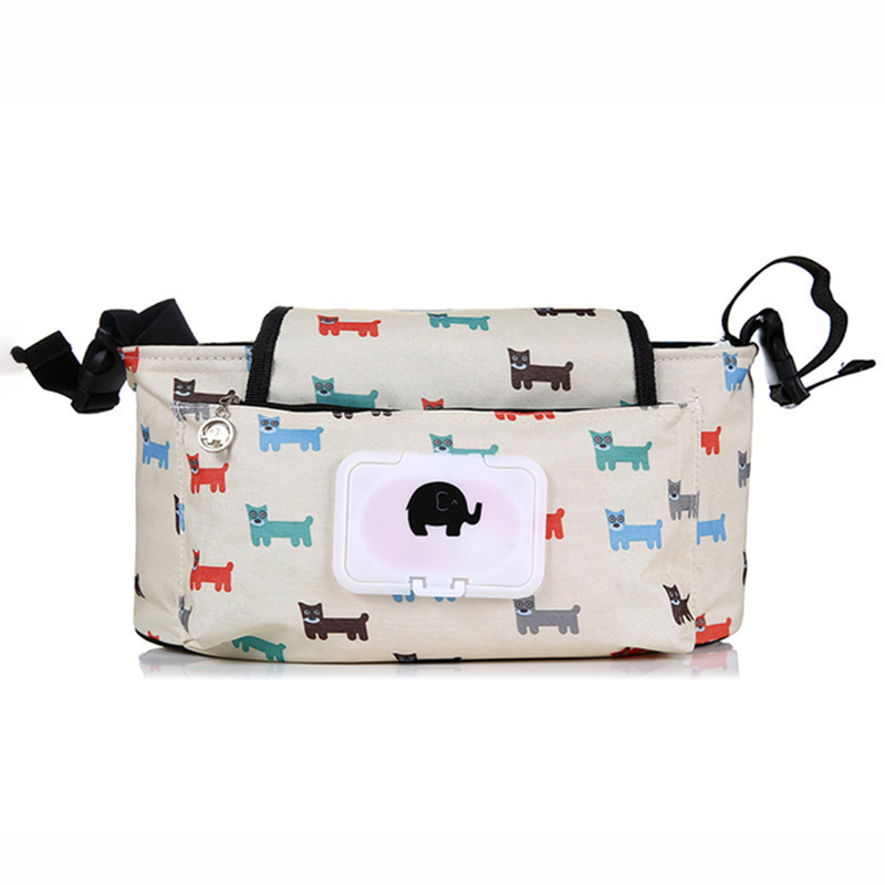 Large capacity baby stroller hanging bag flip wipes storage box baby diaper bags organizer shoulder bag shoulder bag mummy bag tote