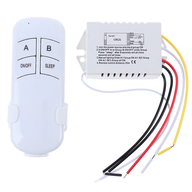 220V Lamp Light Digital Wireless Muur Afstandsbediening Schakelaar Ontvanger Zender 1Set