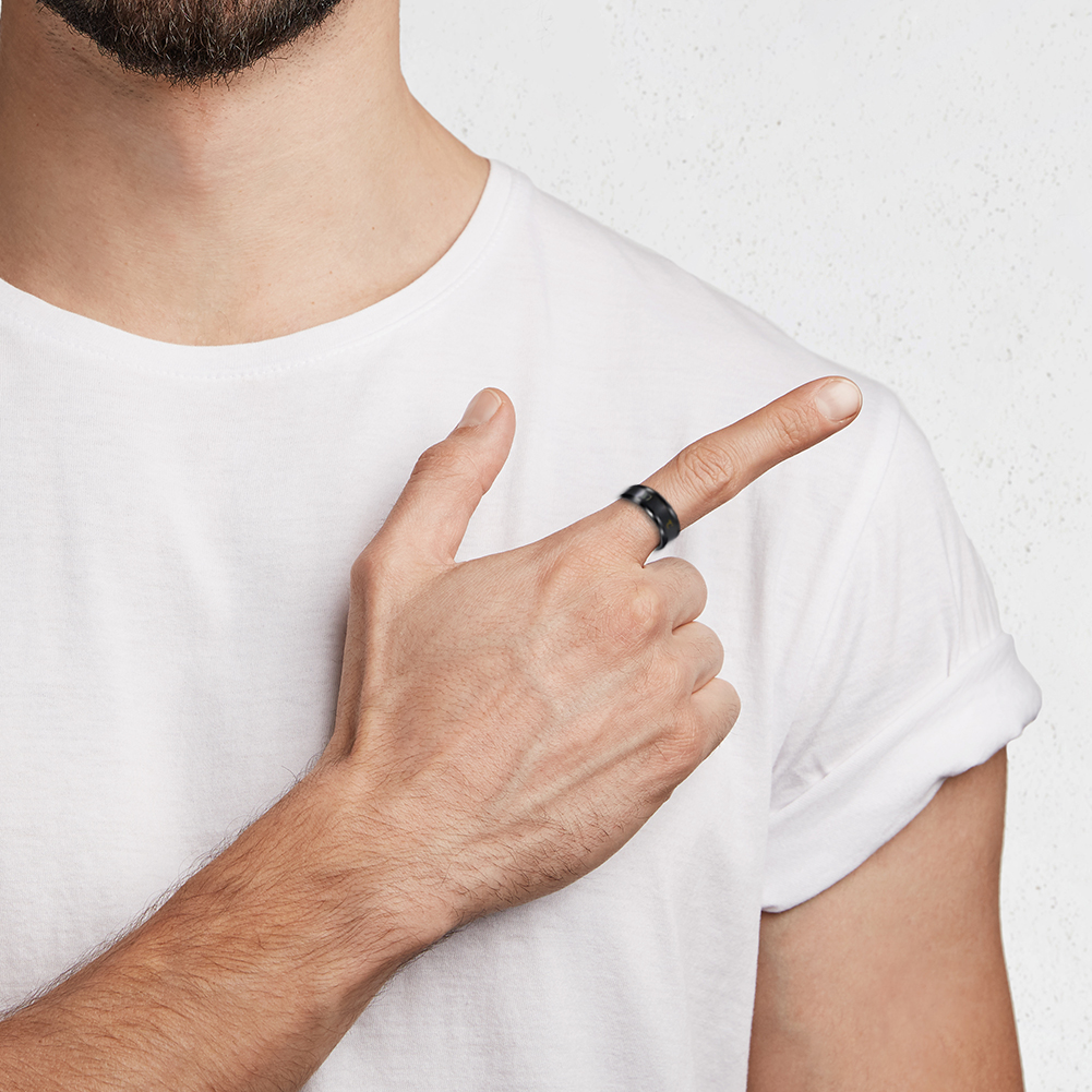 Temperature Ring Titanium Steel Mood Emotion Feeling Intelligent Temperature Sensitive Rings for Women Men Waterproof Jewelry