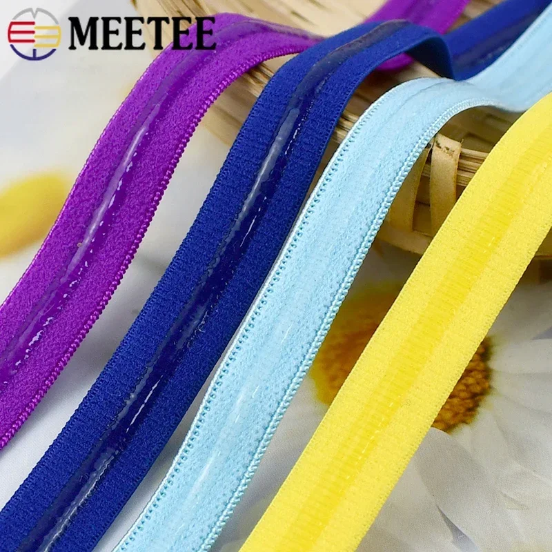 Banda elástica antideslizante de 2/5/10/20M, bandas de goma de silicona elásticas de 10mm para sujetador, ropa interior, correas, cintas para cinturón, accesorio de recorte de costura