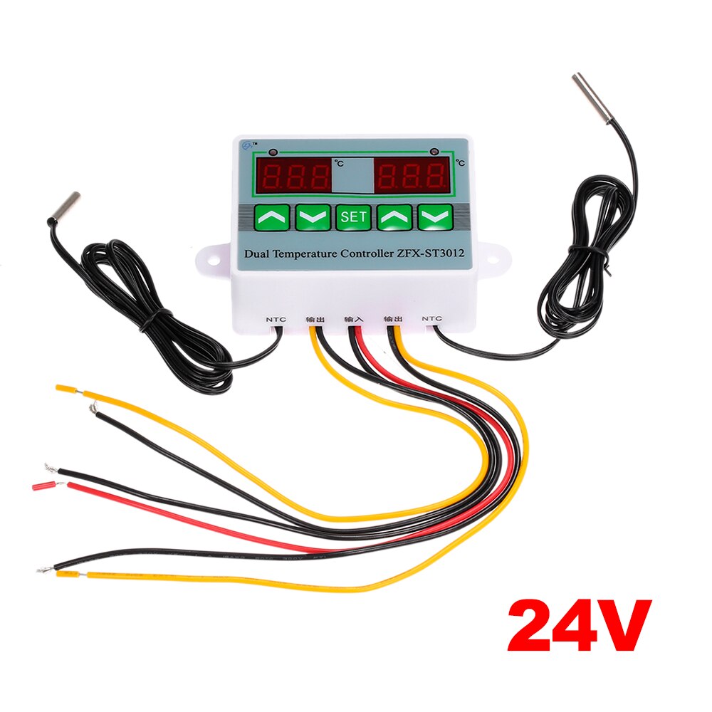 ZFX-ST3012 LED Digital Display Temperature controller Intelligent Digital Dual Thermostat Thermo Controller NTC Sensor Probe