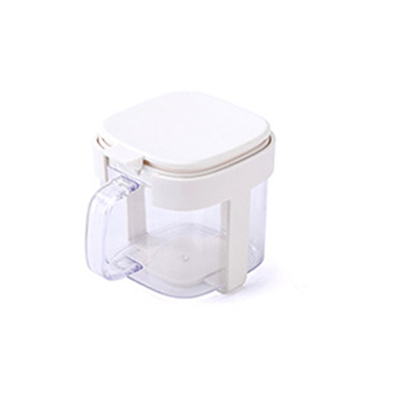 Wall-Mounted Seasoning Box Kitchen Seasoning Combination Set Storage Box Household Salt MSG Spice Jar Container Condiment Jars: White 1pc