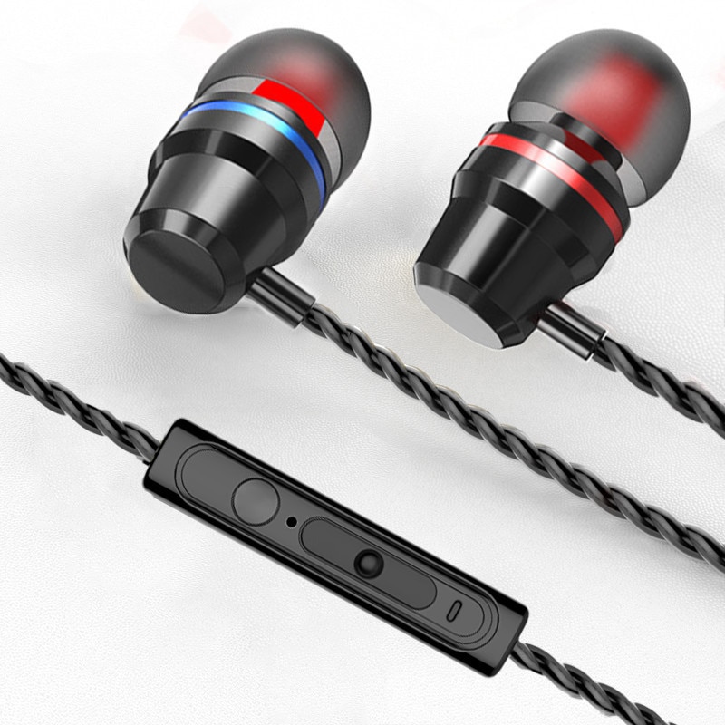 Écouteurs intra-auriculaires filaires 3.5mm écouteurs de sport musicaux pour samsung iphone xiaomi huawei honor 3.5 mm casque en métal avec microphone