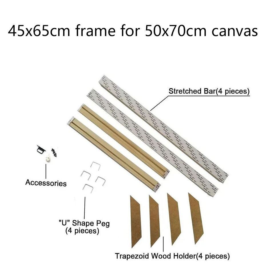 30x40 40x60 50x70cm Canvas Frame Wooden Frames Wooden Photo Oil Painting Canvas Diamond Painting Frames Canvas Wood Wall Frame: Blue