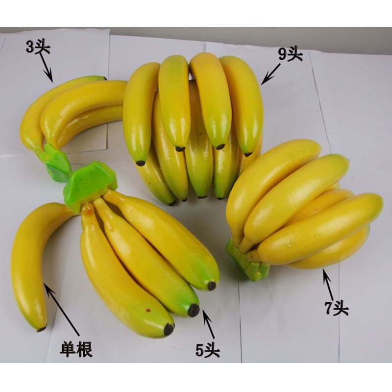 Kunstmatige banaan gele banaan fruit model keukenkast decoratieve props