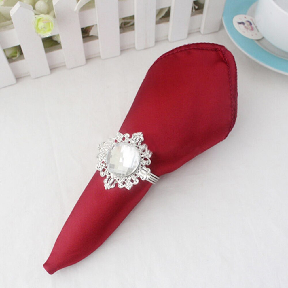 10 stk firkantet satengbord serviett fest hotellutstyr lommetørkle klut bankett middagsbord dekorasjon