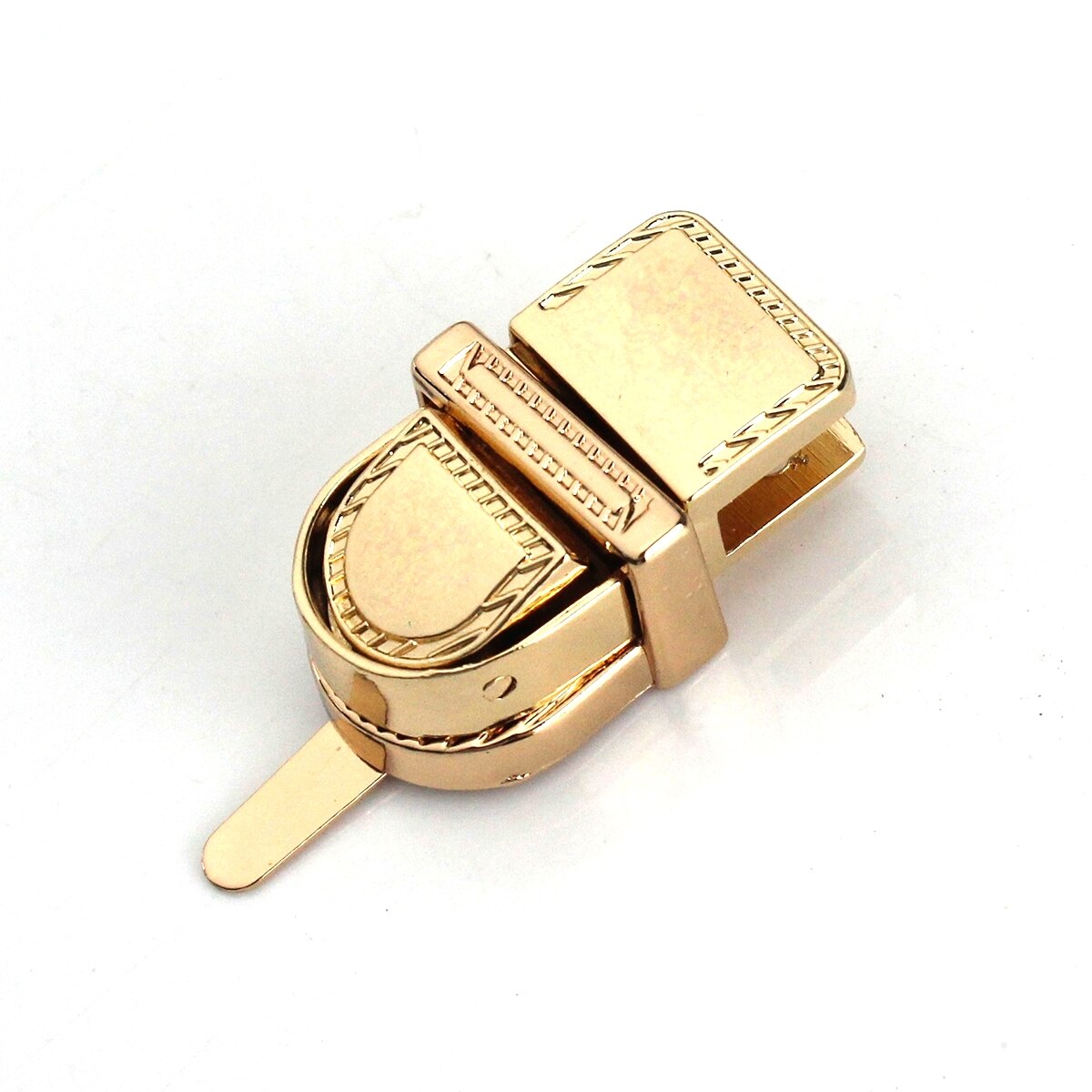 1pcs Metal Style Push Lock Tongue Lock Clasp Closure Parts for Leather Craft Women Bag Handbag Purse Hardware Accessories: Gold