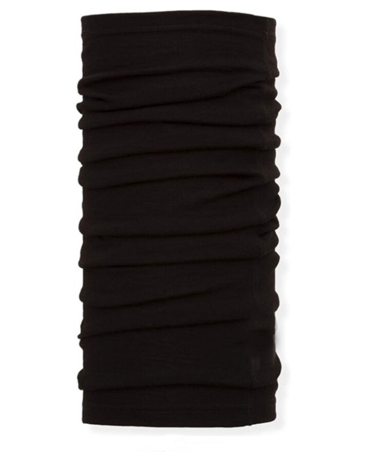 100% Merino Wool Neck Gaiter&amp; Bandana Women Men Merino Lightweight Ski Face Mask Neck Warmer Ring Wrap 1 Layer Warm Cover Scarf: Black-(Style 1)