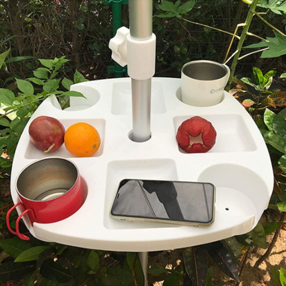 Strand Sonnenschirm Tisch Tablett Snack Wasser Tasse Halfter Getränke Flasche Halfter für Strand Terrasse Garten Schwimmbad mit Tasse Halfter