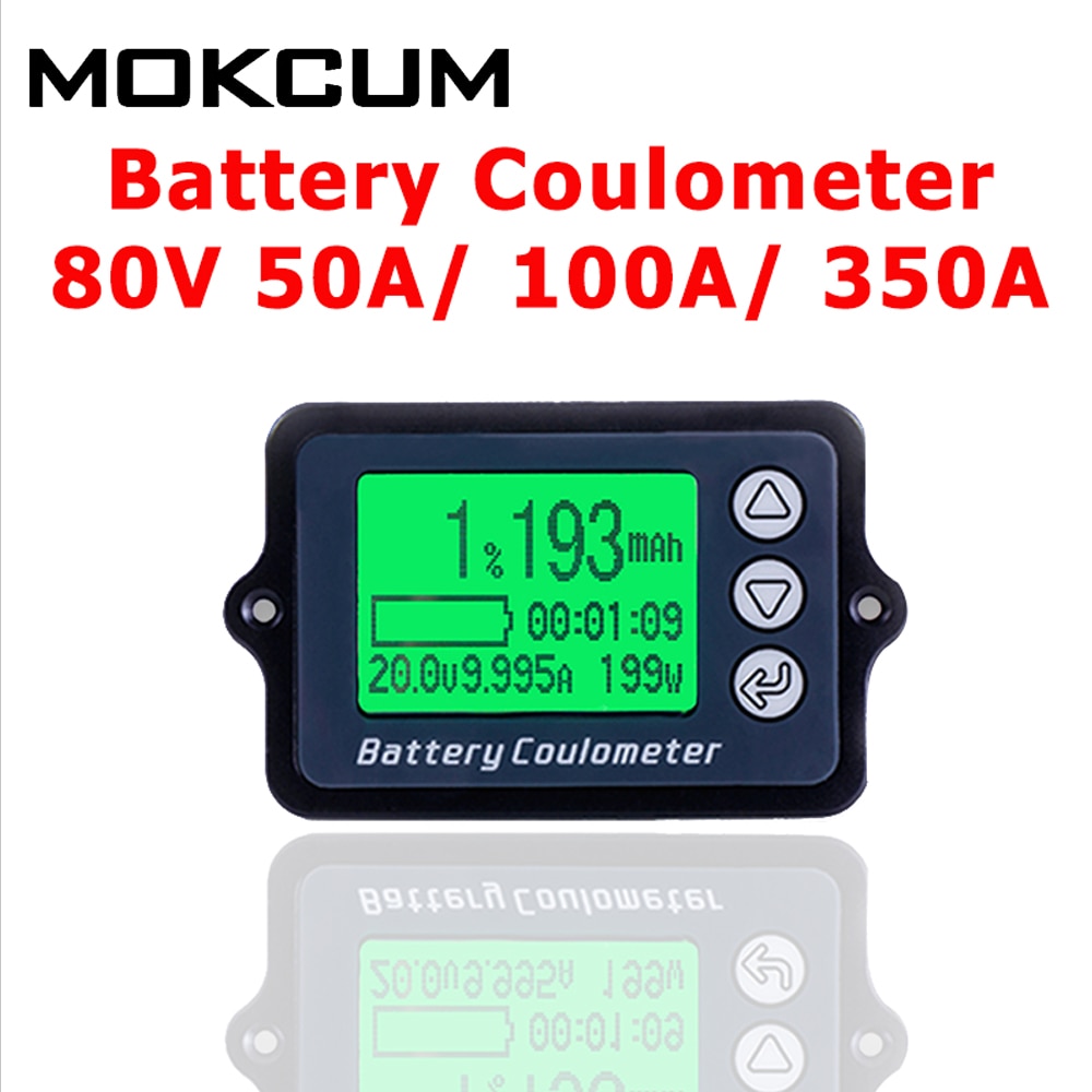 Battery Coulometer TK15 Coulomb Meter Battery Capacity Tester 80V 50A 100A 350A Lithium Battery Monitor LCD Power Level Display