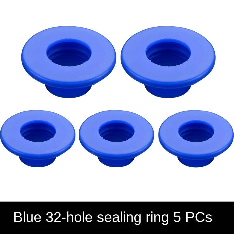 Toilet 40/50 drain pipe deodorant silicone seal washer drain pipe air conditioning pipe dual purpose anti-backwash: blue 32holes (5Pcs)