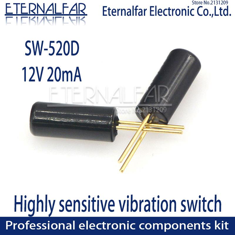 SW-520D Vibration Angle Tilt Back-proof Switch Sensor Copper Shell Ball Highly Vibration Tilt Double bead Spring Sensor Switches