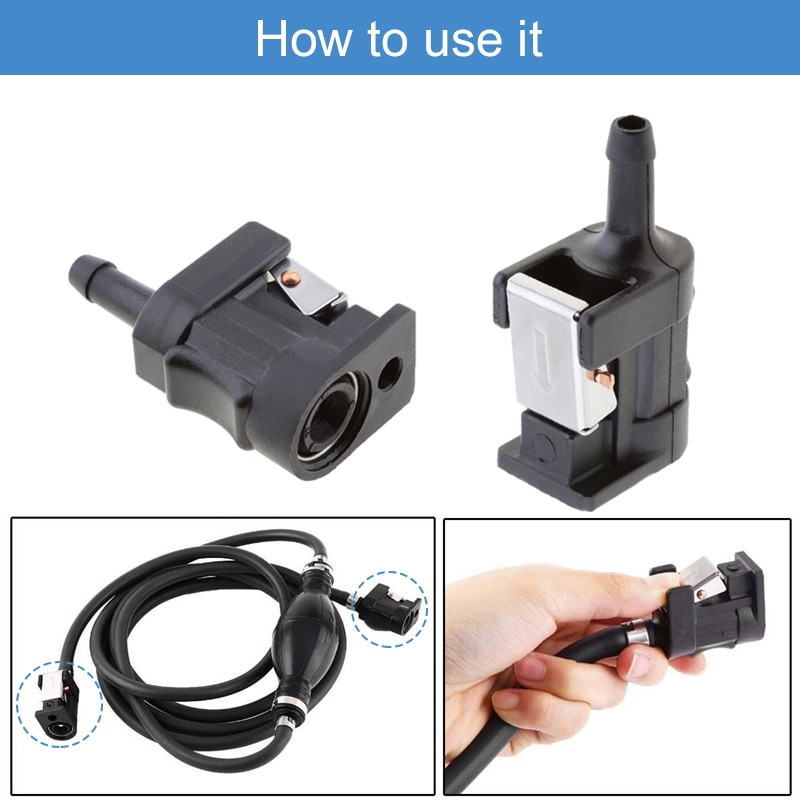 Fuel Hose / Line Connector Fitting for Yamaha Outboard Motor 6mm 5/16 Inch Tank Side Boat Engine Fuel Line Connectors Fittings