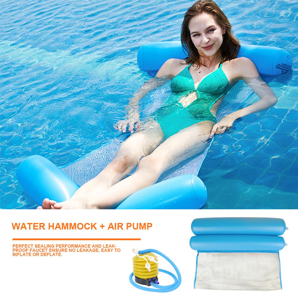 Colchón de aire plegable para playa y piscina, flotador inflable, cama de verano, hamaca de agua