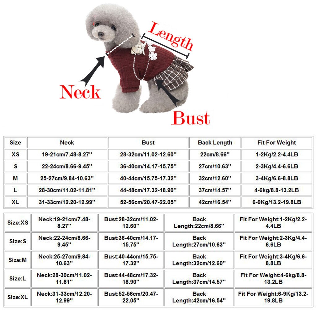 Perro mascota ropa para mascotas falda con cerezas de otoño e invierno traje cálido para perros gato perro traje ropa Appearl oso de peluche Bulldog perro