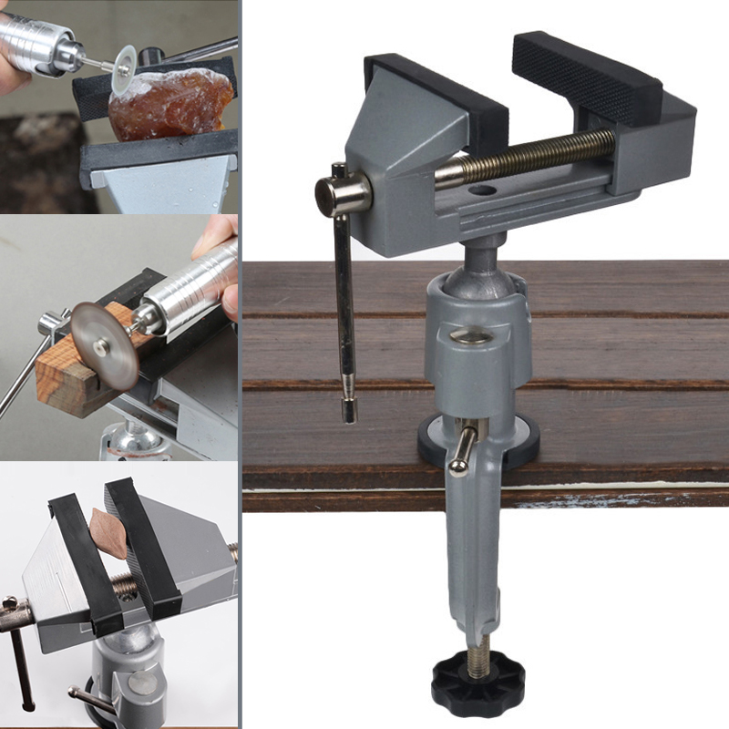 Universal Multi Angle Swivel Table Vice Clamp-on Grinder Bench Vise Electric Drill Holder Tool J8: Default Title