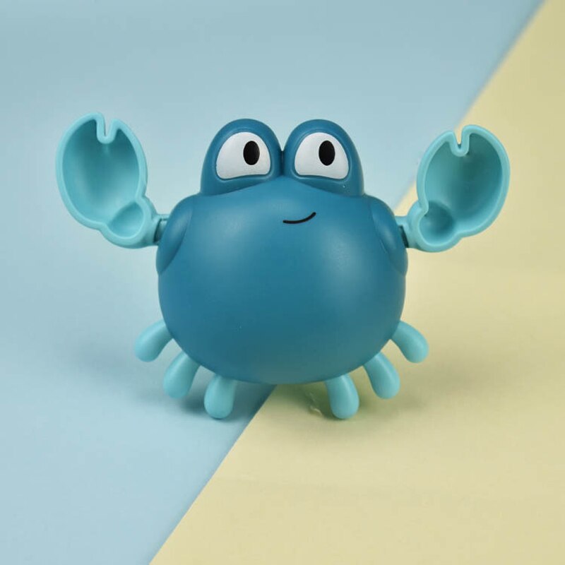 Newest Baby Bath Toys Cute Cartoon Crab Penguin Whale Baby Water Toy Infant Swim Chain Clockwork Toy For Kid: Green crab