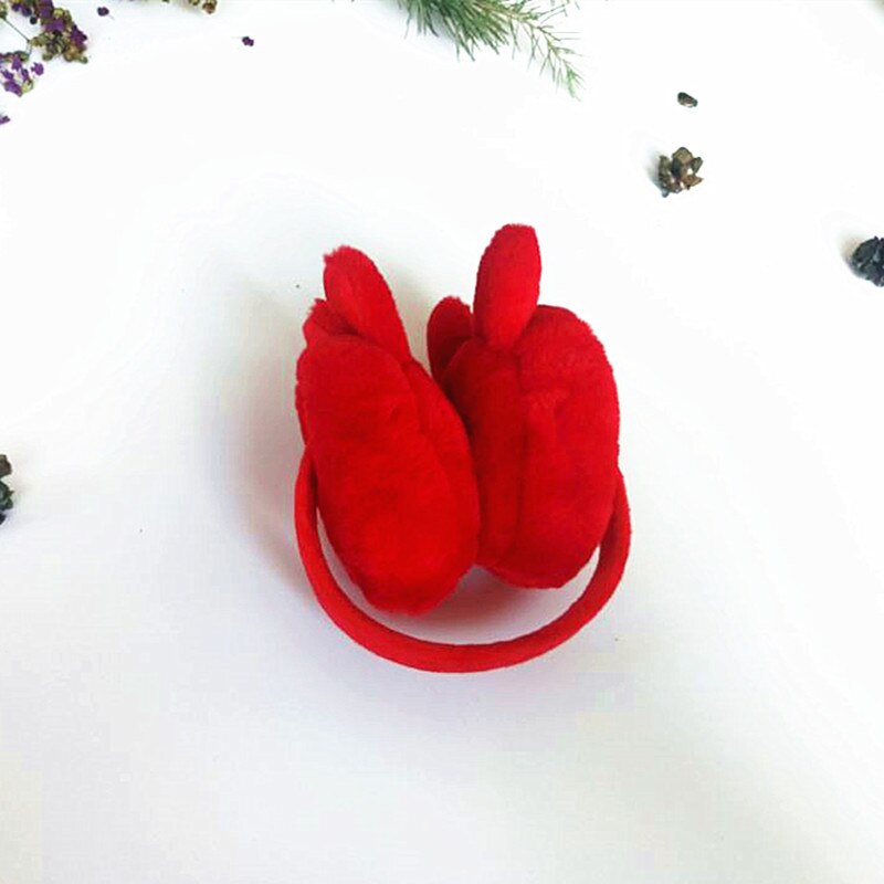 Cache-oreilles de lapin pour femme, couvre-oreilles chauds, pour filles, TWE005-white: Rouge
