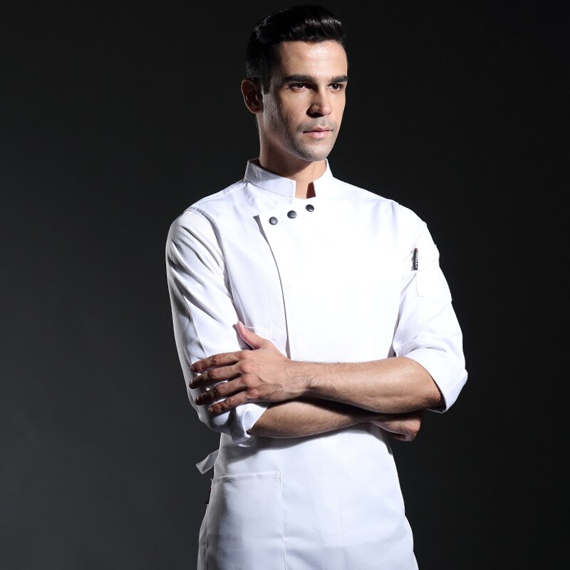 autumn black sous chef coat long sleeves restaurant uniform hotel uniform black men