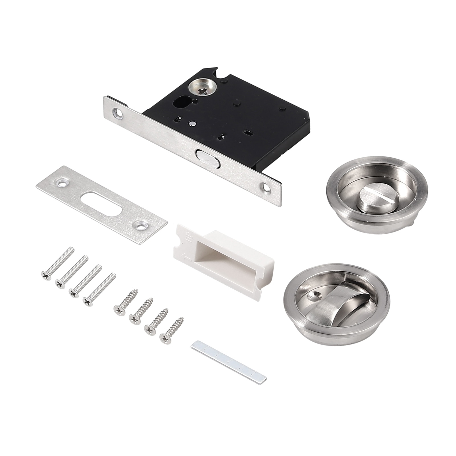 Proster Bathroom Lockcase with Door Handle For Toilet Sliding Pocket Door Lock Set Hook Flush Pull Slide Locks Knob