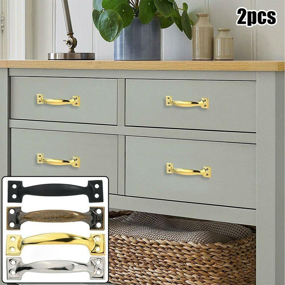 2pcs Hardware Pull Garage Gate Door Handle Black Cast Iron Furniture Hardware Home Shed Garage For Sliding Barn Door Pull