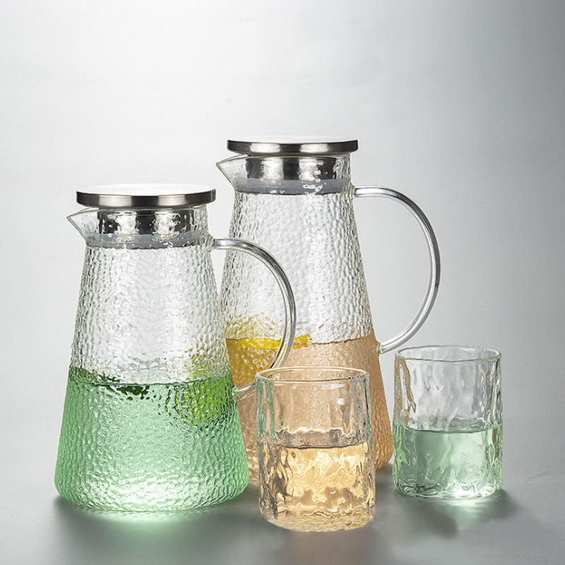 Teekanne, hohe borosilikatglas, wasserkocher, wasserkocher, saft krug, gehämmert glas krug, 1300ml/1800ml, glas tasse, kochendes glas krug