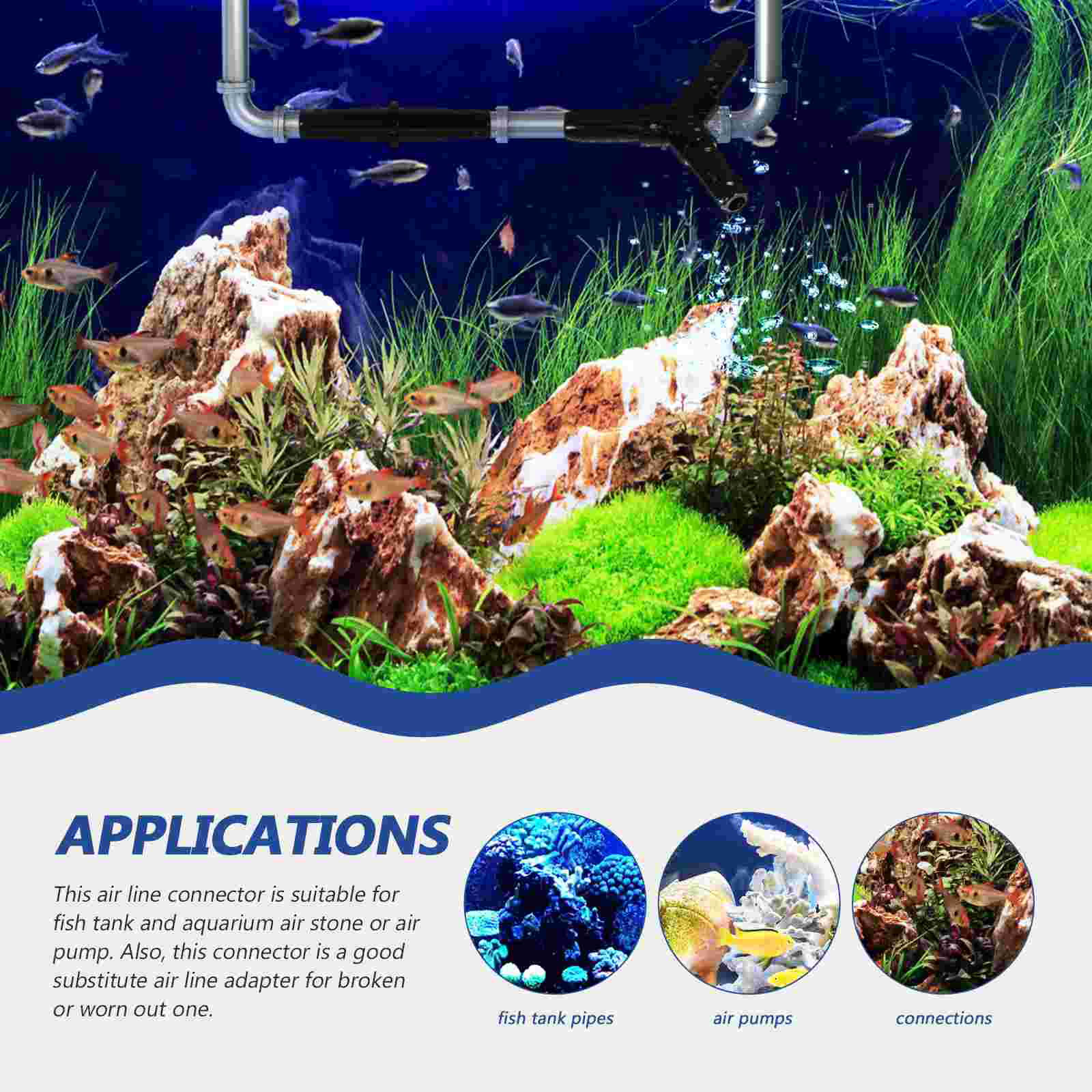 4mm Aquarium Airline Tubing Connectors Plastic Inline Valve Hoses Joints Tee/Cross/Elbow/Y Shaped Air Pump Joint Accessories
