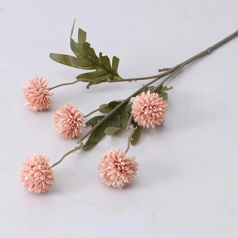 1 pçs de flores artificiais laranja com hastes mini crisântemos decoração do quarto casa diy mesa jantar centro decoração acessório: Azul