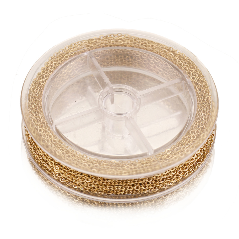 10 m/rol roestvrij staal plat kabel ketting bulk voor zilver rose gouden ketting 1 mm 1,5 mm 2 mm 2,5 mm ketting diy sieraden materialen