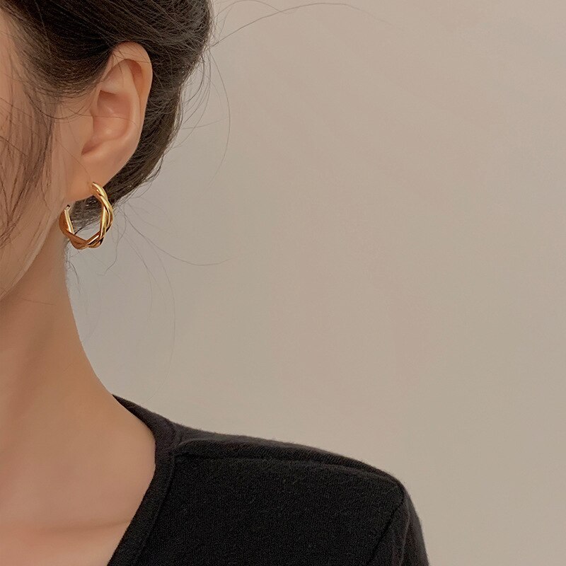 minimalistischen Kette Ohrringe für Frauen Trendy Geometrische Hoop Erklärung Ohrringe Partei Schmuck