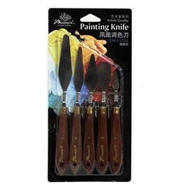 Phoenix ensemble de 5 pièces en acier inoxydable spatule cuisson pâtisserie outil mélange grattoir Pack Art Scorper huile grattoir peinture pelle Palette: WHITE