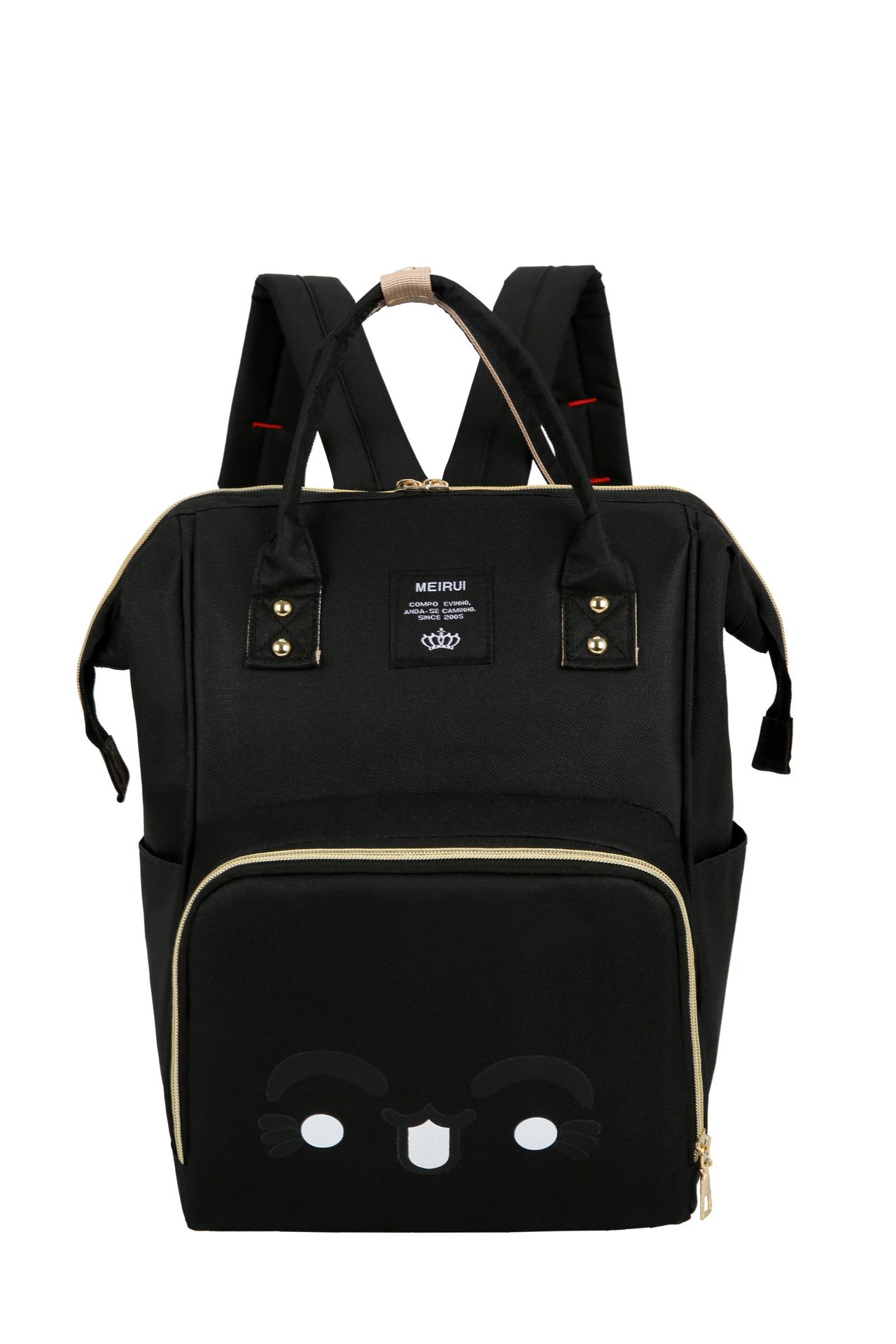 Diaper Bag Large Capacity Multi-functional Shoulder MOTHER'S Bag Waterproof Maternal Feeding Bottle Diaper Backpack: Black