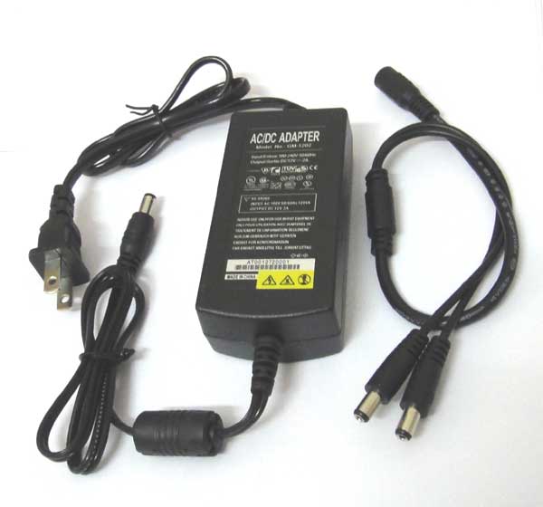 2 Ports DC ADAPTER POWER SUPPLY 1 to 2 DC 12V 2A for CCTV CAMERAS