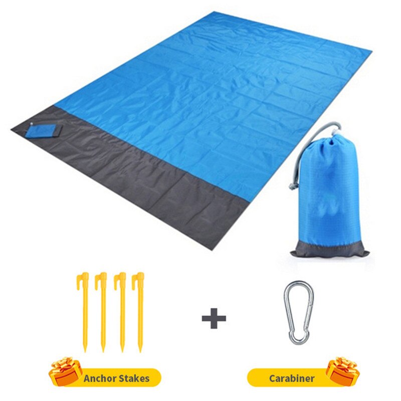 LOLO-esterilla grande antiarena para playa, manta de gran tamaño con bolsillo, para Picnic, a prueba de viento